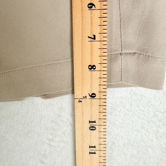 Caribbean Men's Shorts 36 Beige Relaxed Fit Pleated Silk Bermuda Pleated Y2K - Picture 7 of 8